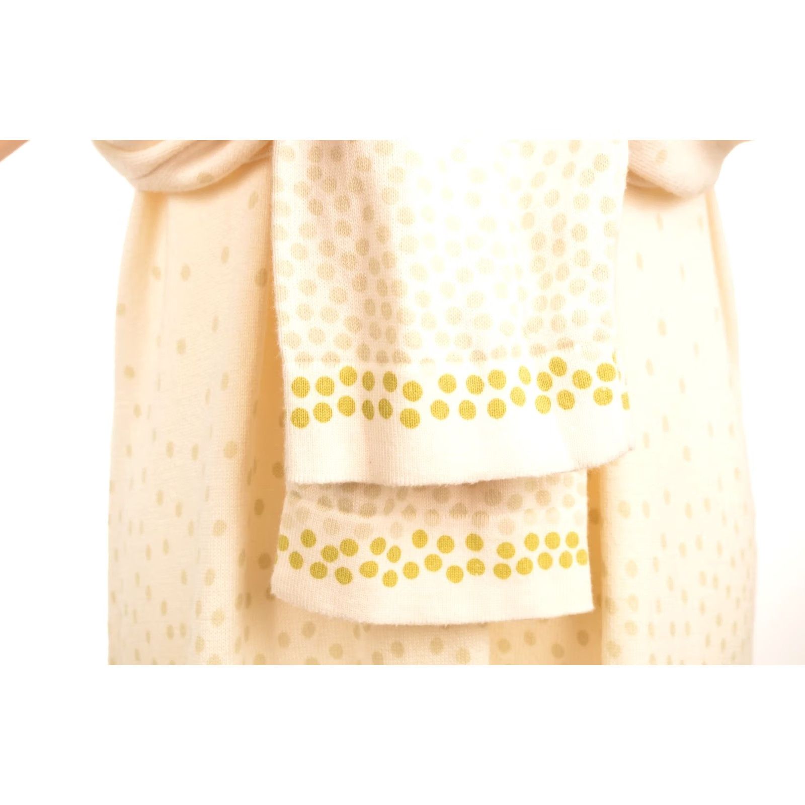 Vintage Gurdun Sjoden Dress Ivory Dotted Midi A-Line Long Sleeve Size M Womens Regular Organic Cotton Size M / US 6-8 / IT 42-44 - 4 Thumbnail