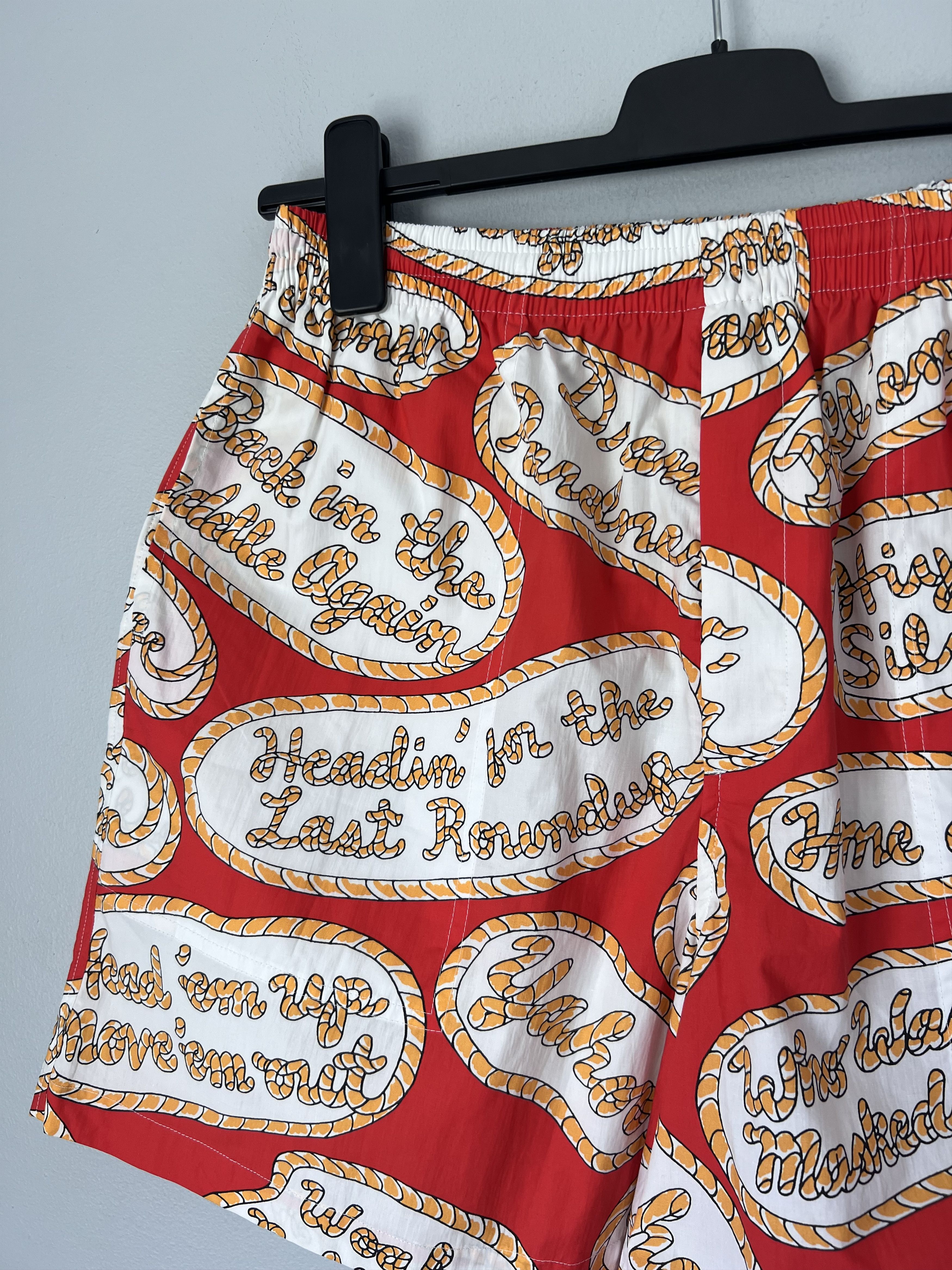 Bode Bode Rodeo Slogan Shorts in Red Size US 34 / EU 50 - 2 Thumbnail