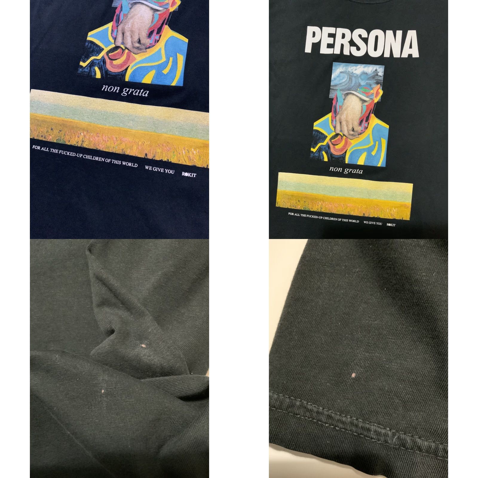 Vintage Rokit T-Shirt Mens Size M Black The Welcome Persona Non Grata For All The Fu**ed Up Give You Sz. M Size US M / EU 48-50 / 2 - 8 Thumbnail