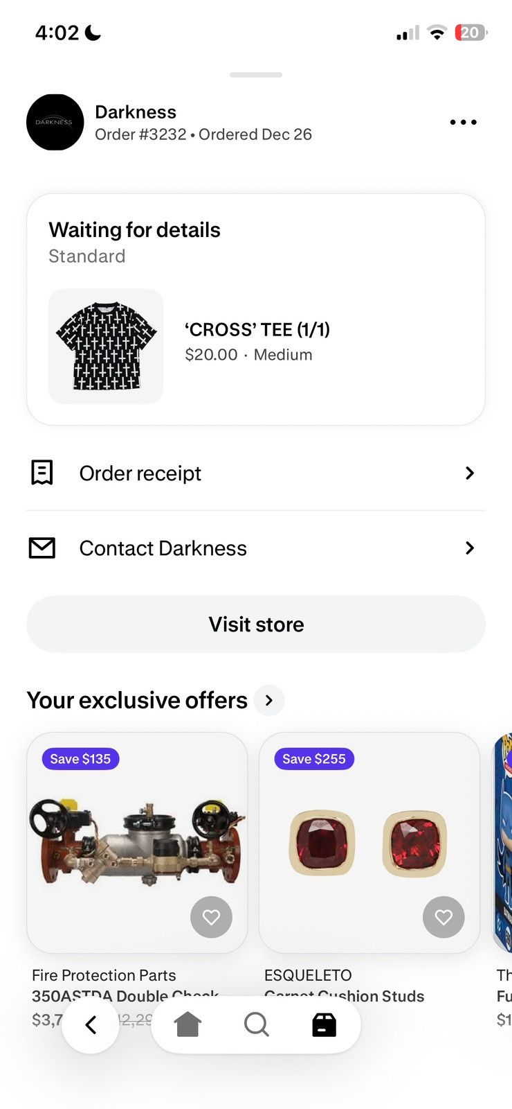 Ken Carson Darkness usa 1/1 cross tee Size US M / EU 48-50 / 2 - 4 Thumbnail