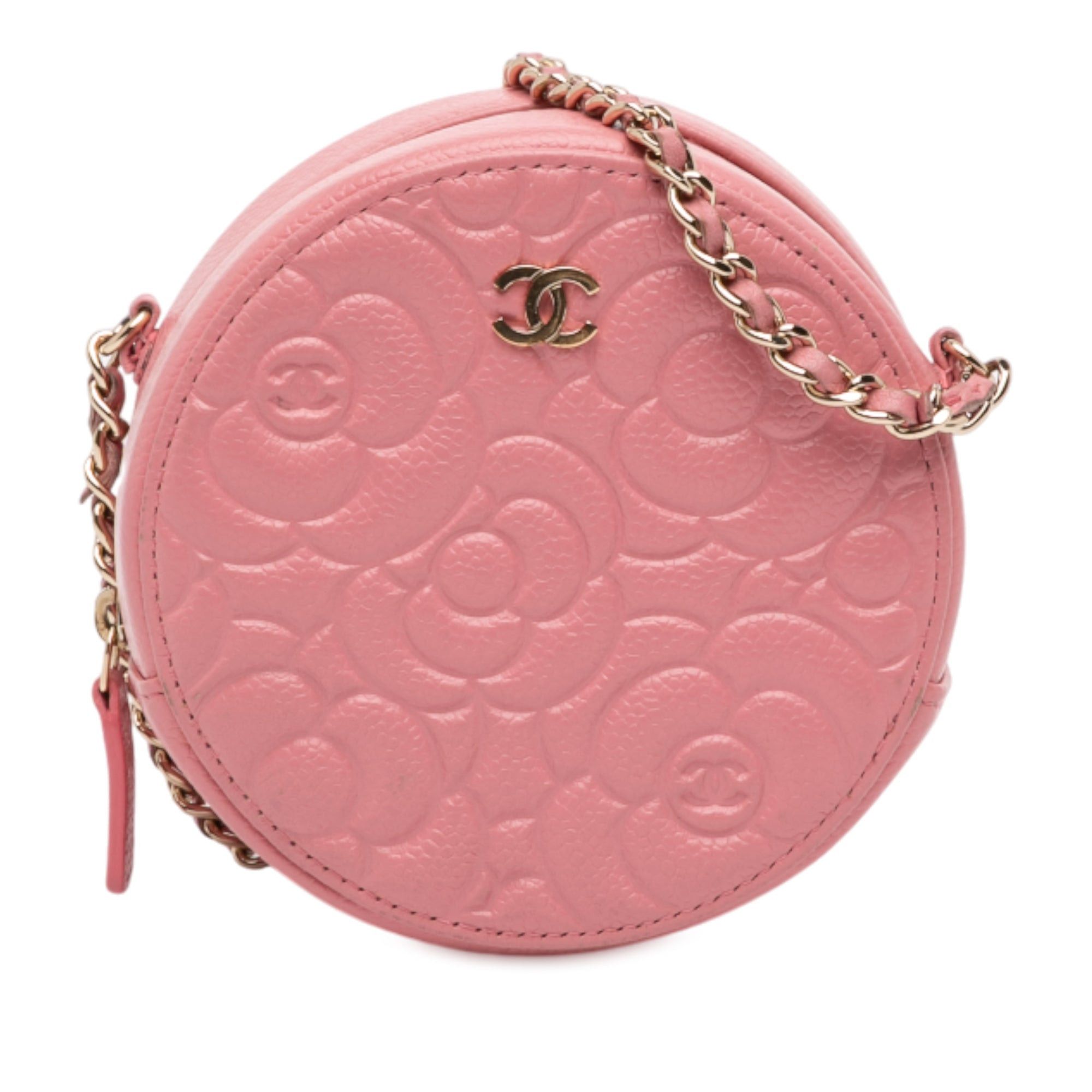 Chanel CC Embossed Caviar Camellia Round Clutch With Chain Size ONE SIZE - 1 Thumbnail