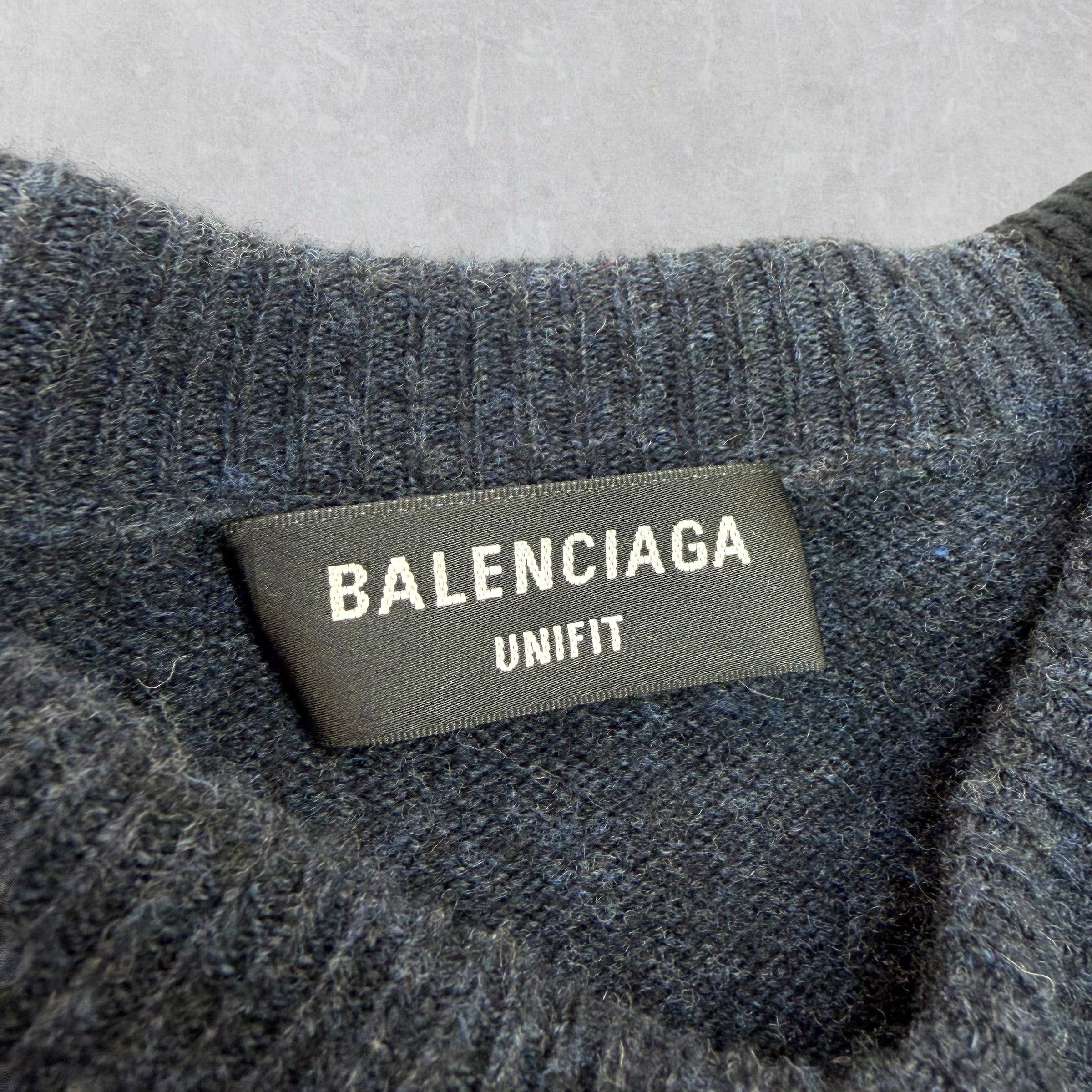 Balenciaga Balenciaga Sliced Damaged V-Neck Knit XS (XL) Size US XL / EU 56 / 4 - 4 Thumbnail
