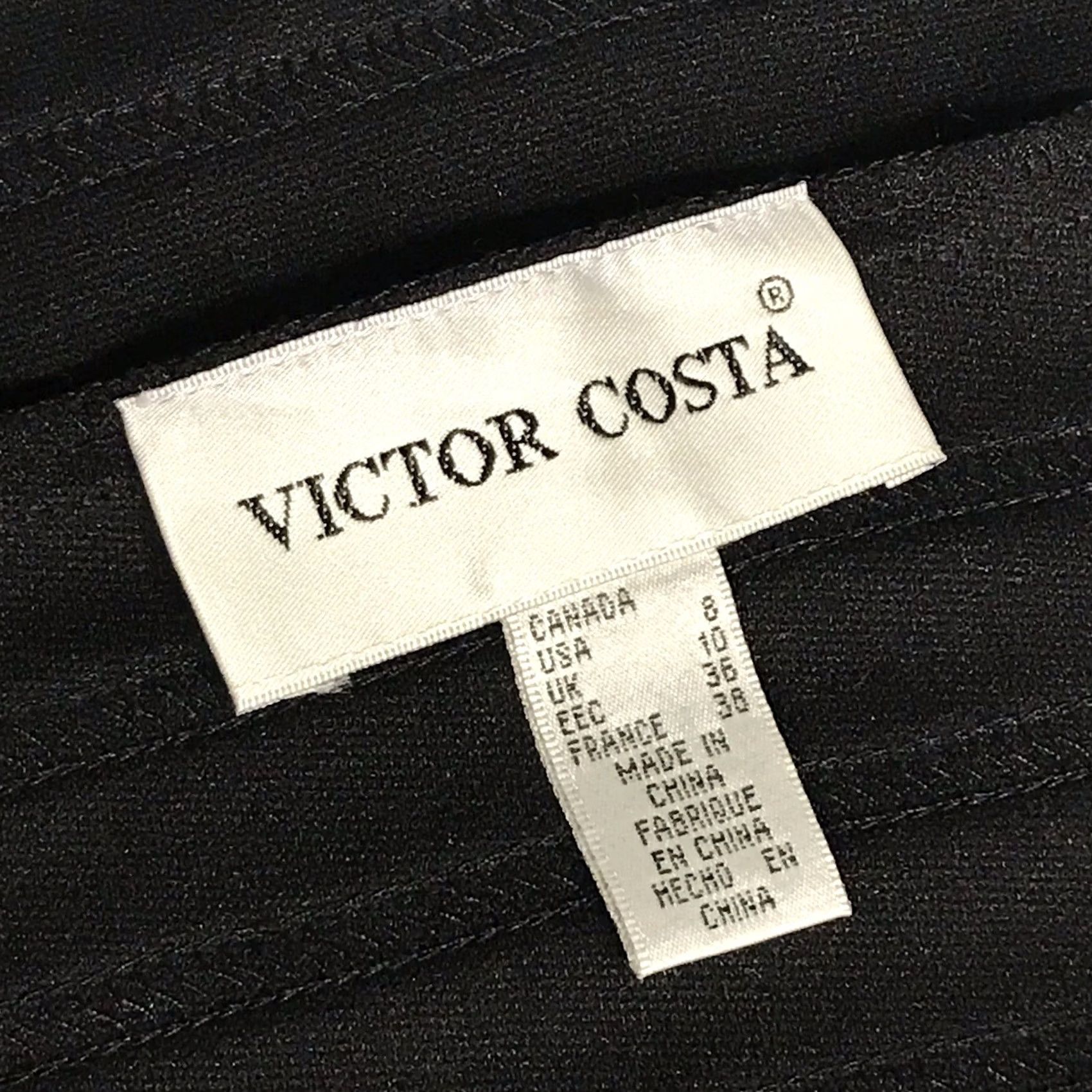 Vintage Victor Costa Women Black Twist Front Off-Shoulder Fitted Zip Cropped Top 8 Size M / US 6-8 / IT 42-44 - 3 Thumbnail