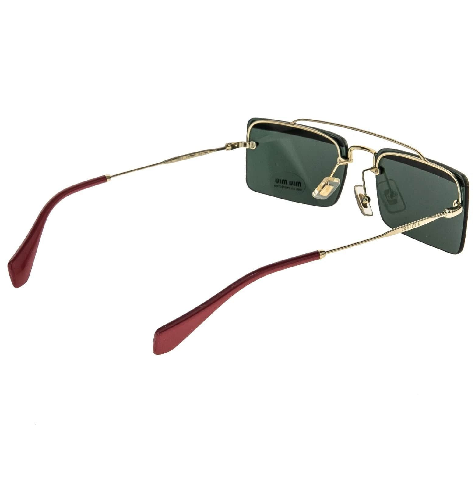 MIU MIU 59T SOCIETE MU59TS Green Silver Square Sunglasses