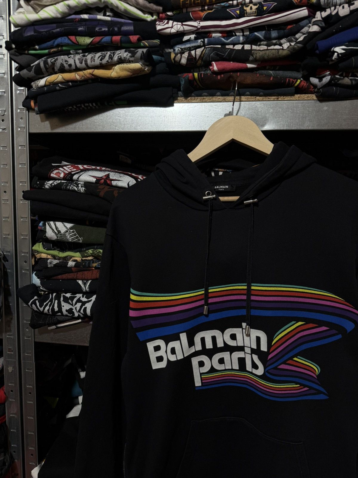 Balmain 🌈 Rare Balmain Rainbow Multicolor Logo Luxury Hoodie Size US S / EU 44-46 / 1 - 3 Thumbnail