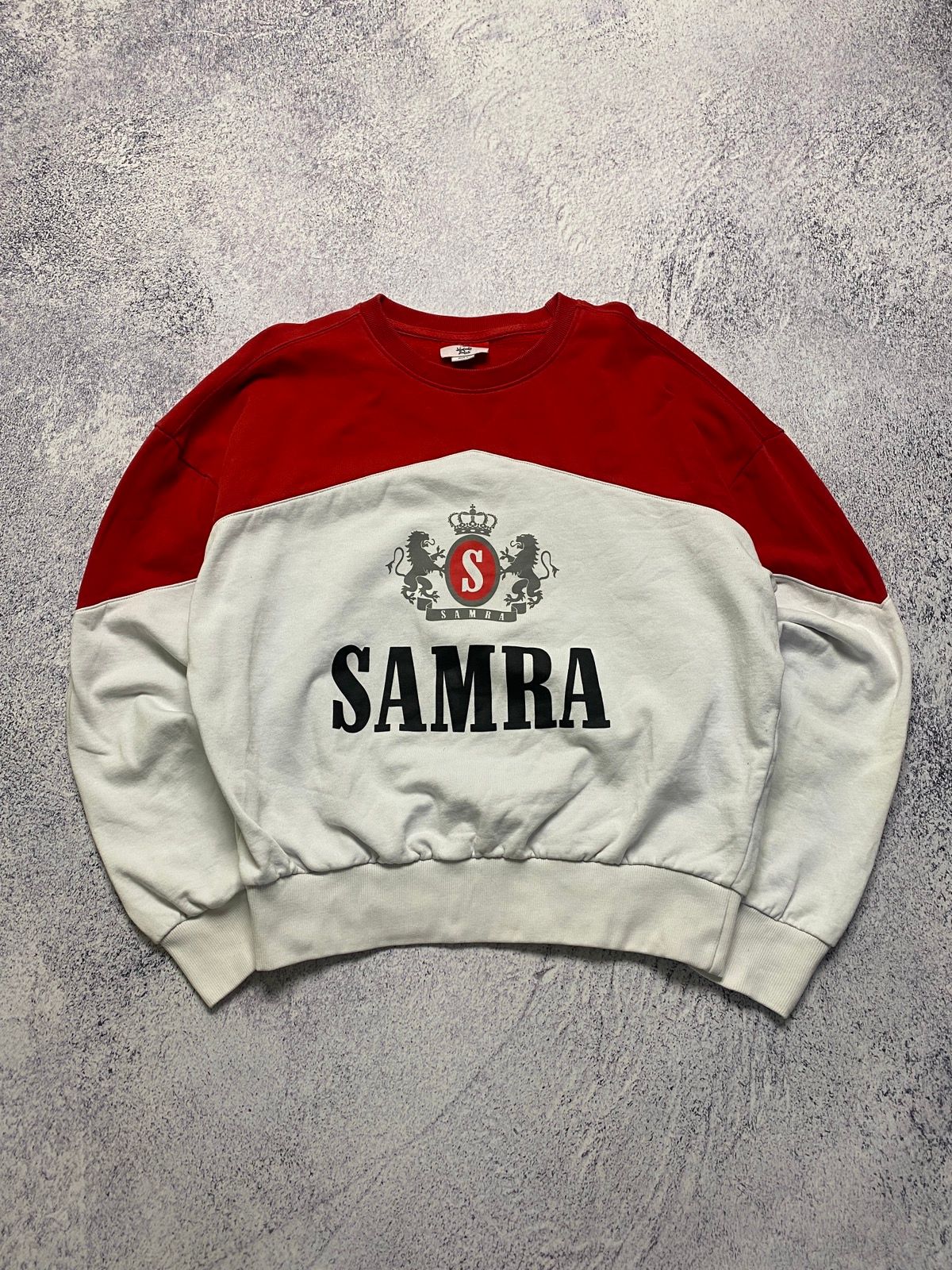 Pre-owned Marlboro X Vintage Marlboro Samra Cigarette Sweatshirt Big Logo In Red/white