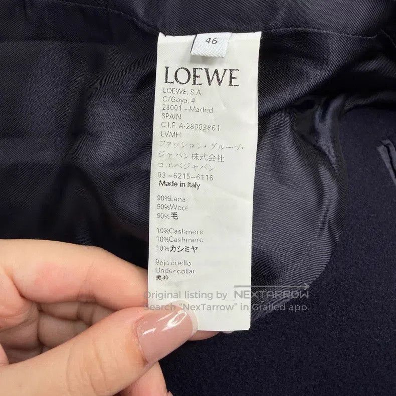 Loewe Loewe Dark Blue Wool Tweed Coat Size L / US 10 / IT 46 - 7 Thumbnail