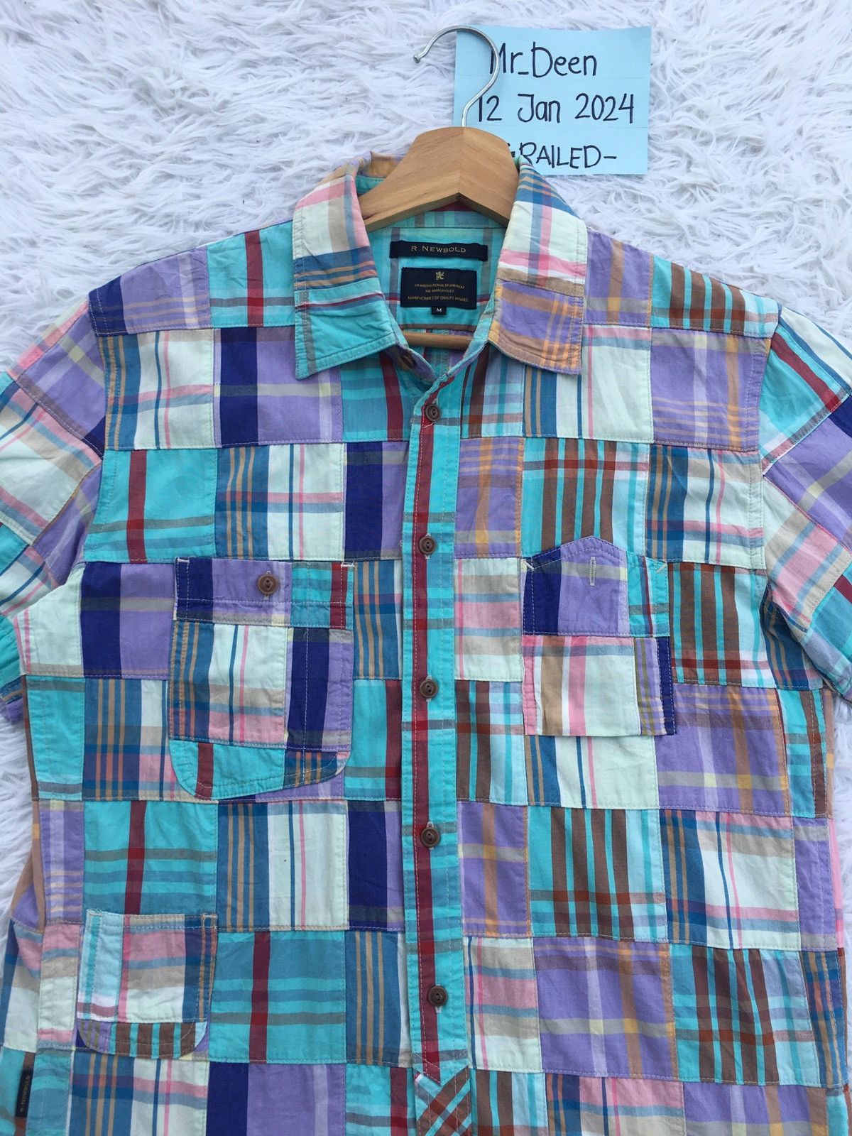 R.Newbold Rare Vintage R. Newbold Checkered Collar Shirt Size US M / EU 48-50 / 2 - 7 Thumbnail