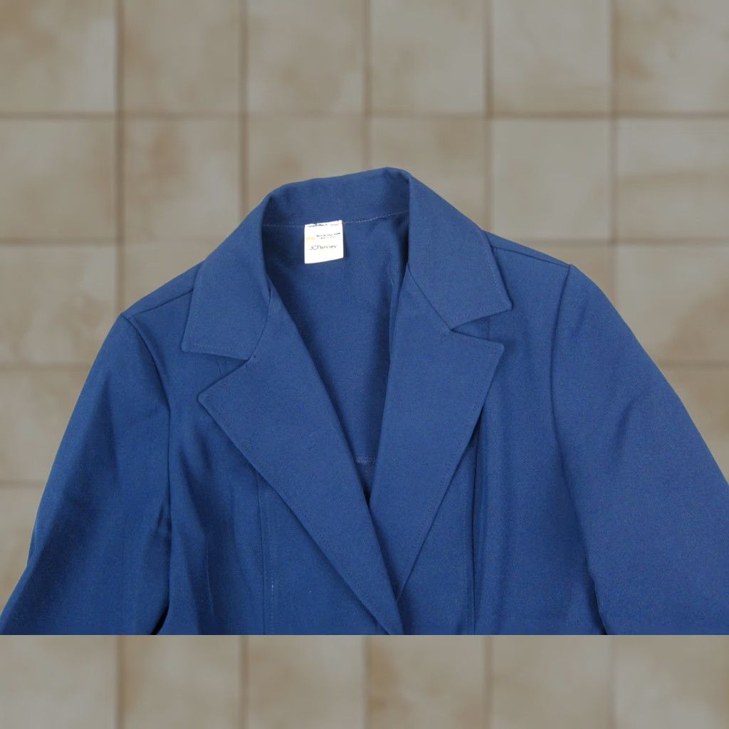JCPenney VINTAGE J. C. Penney Blazer Womens XS Blue Disco Leisure Jacket Size XS / US 0-2 / IT 36-38 - 1 Thumbnail