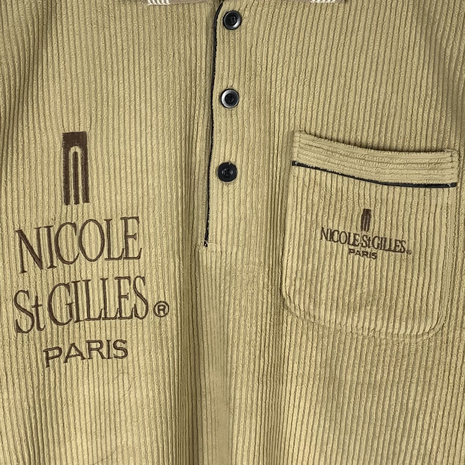 Vintage Vintage 90s Nicole St Gilles Paris Sweatshirt Crewneck Beige Size US L / EU 52-54 / 3 - 4 Thumbnail