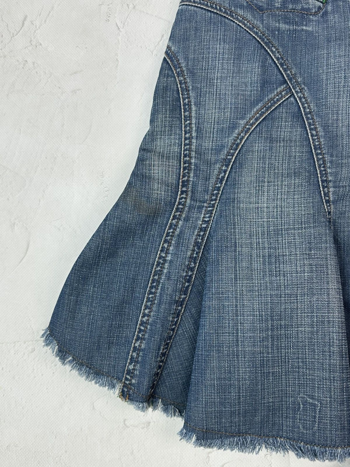 20471120 Vintage Blue Denim Mini Skirt Size 26" / US 2 / IT 38 - 10 Thumbnail