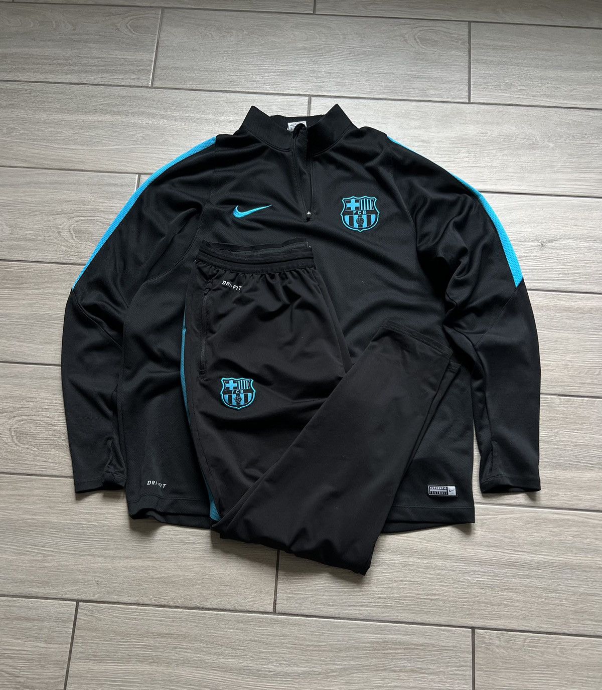 Nike × Vintage NIKE VINTAGE FC BARCELONA TRACK SUIT DRILL SWOOSH Size US L / EU 52-54 / 3 - 6 Thumbnail