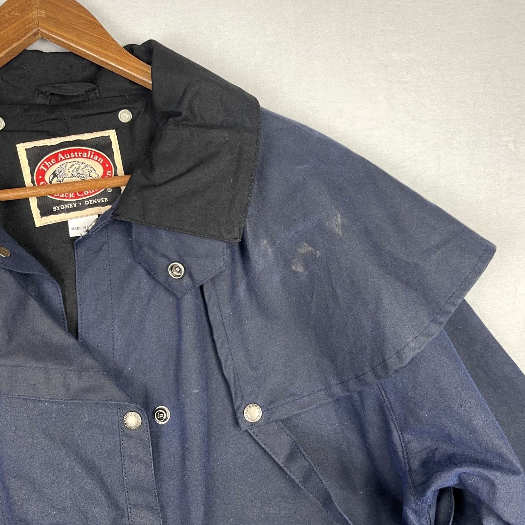 Vintage VINTAGE The Australian Outback Collection Jacket Mens Medium Navy Oilskin Waxed Duster USA Size US M / EU 48-50 / 2 - 6 Thumbnail