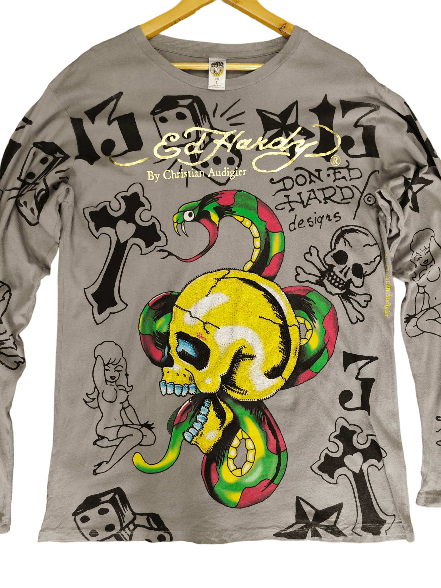 Ed Hardy Vintage Ed Hardy By Christian Audigier Longsleeve y2k Size US L / EU 52-54 / 3 - 2 Thumbnail