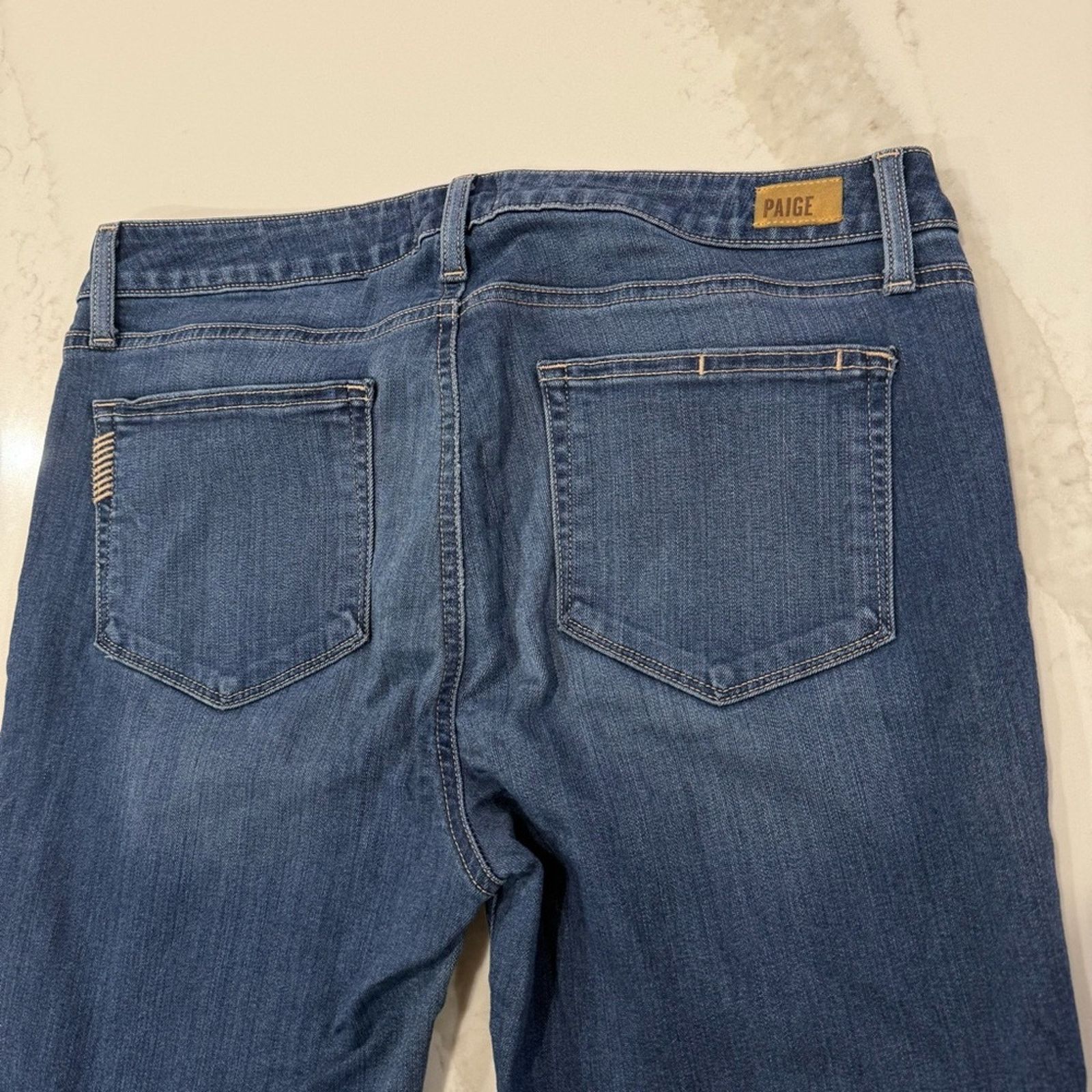 Paige PAIGE Skyline Skinny Denim Jeans Women's 31 Dark Blue Wash Size 31" - 6 Thumbnail