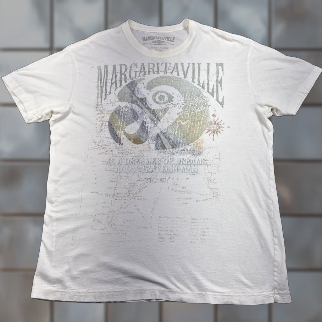 Vintage Margaritaville Shirt Mens XL White T-Shirt Crew Neck Graphic Tee Beach Tropical Size US XL / EU 56 / 4 - 1 Thumbnail
