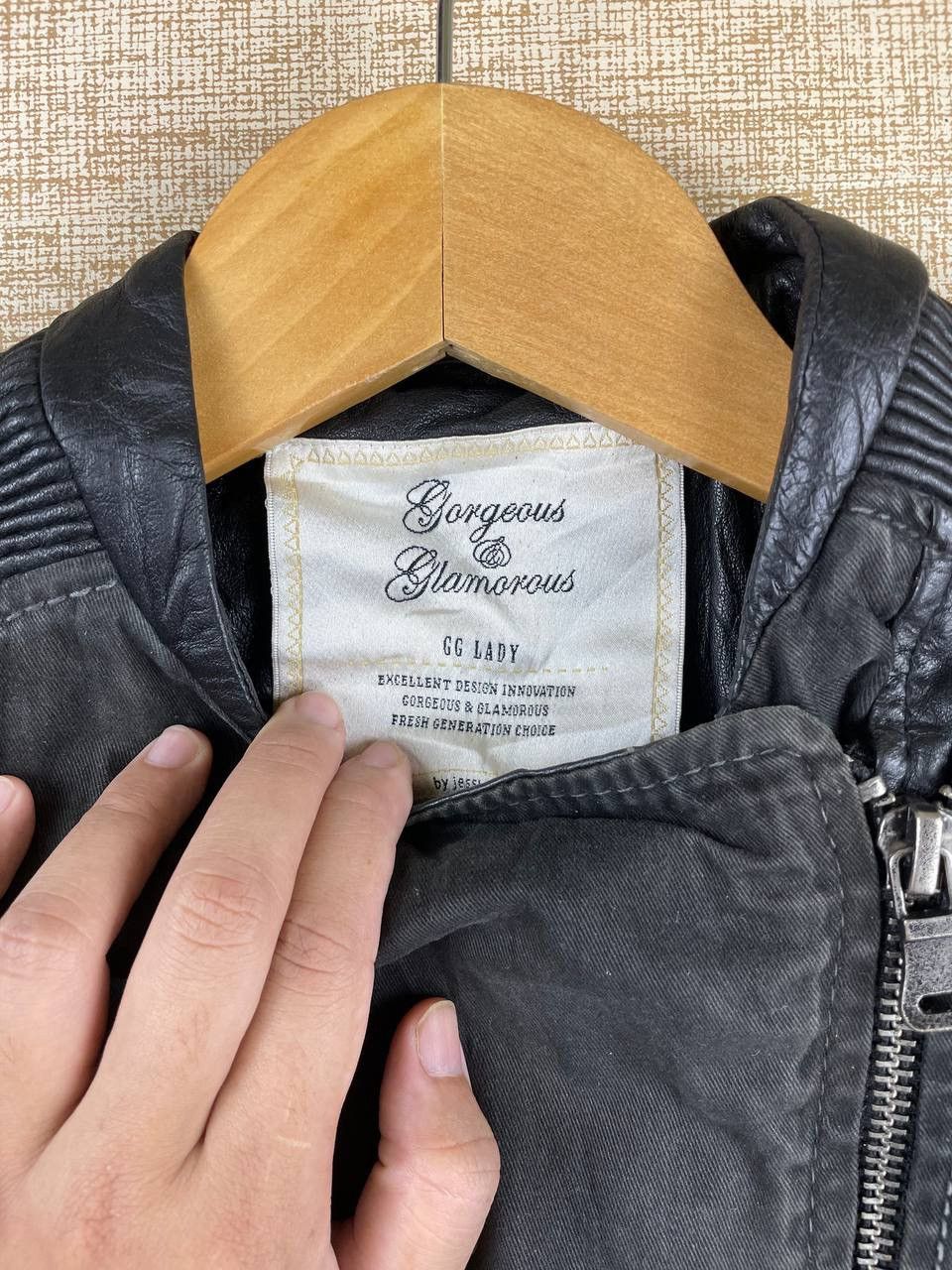 Vintage Vtg Gorgeous & Glamorous Double Collar Half Leather Jacket Size S / US 4 / IT 40 - 13 Thumbnail