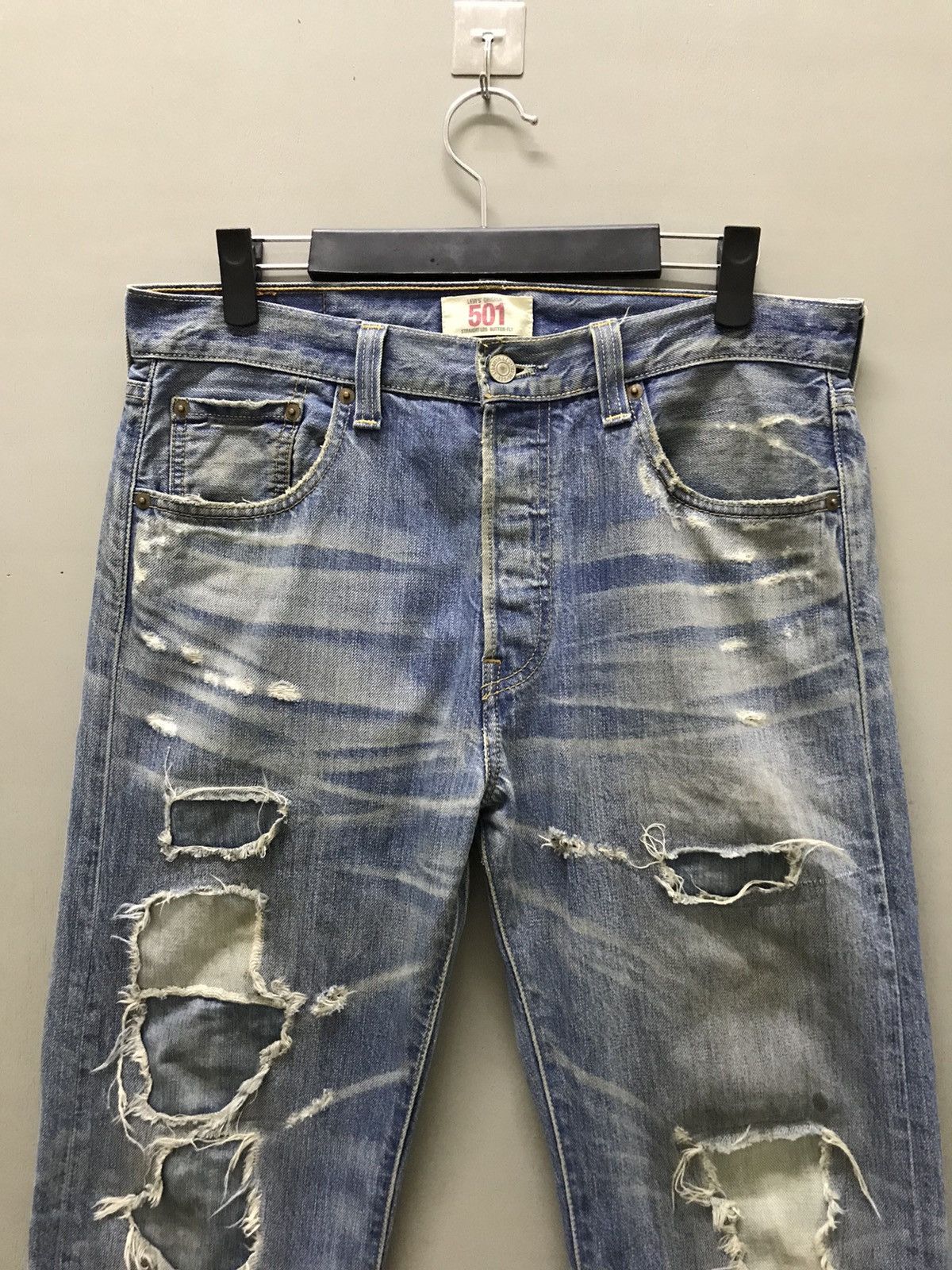 Levi's × Levi's Vintage Clothing × Vintage Vintage Levis 501 Distressed Patched Denim Pants Size US 32 / EU 48 - 2 Thumbnail