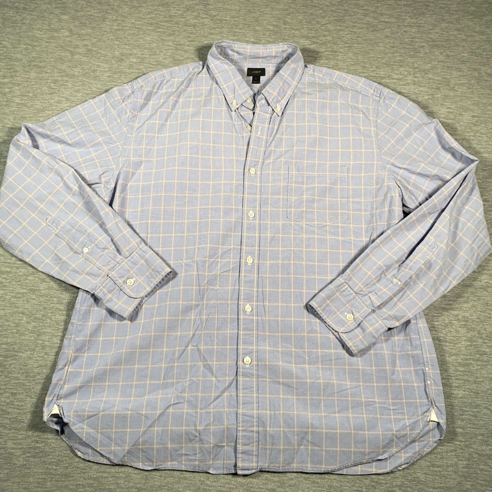 J.Crew VINTAGE? (No) J.CREW Shirt Mens XL Blue Yellow Windowpane Button-Down Long Sleeve Shirt Mens XL Blue Windowpane Check Button-Down Collar Size US XL / EU 56 / 4 - 2 Thumbnail