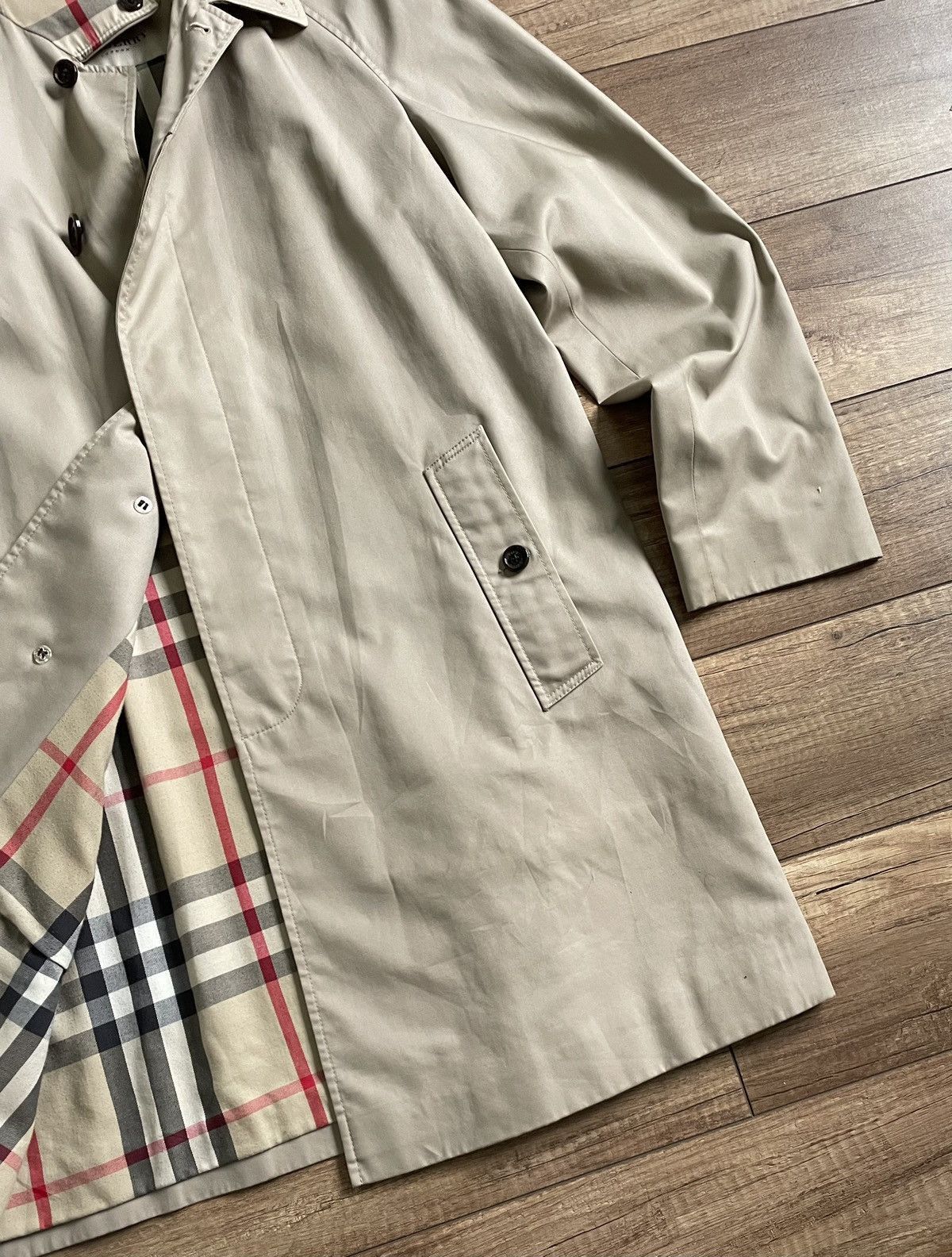 Burberry Burberry Beige Long Nova Check Trench Coat Jacket Size US L / EU 52-54 / 3 - 5 Thumbnail
