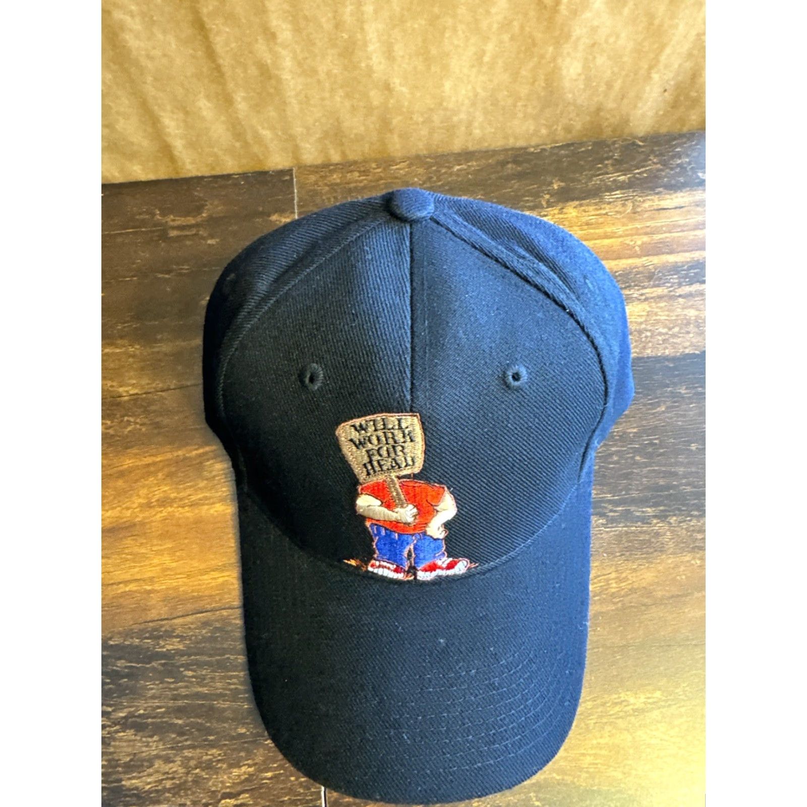Vintage VINTAGE Y2K Will Work For Head Funny Raunchy Y2K Adjustable Comic Hat Baseball Cap One Size Unisex Adults Blue Men/Women? Size ONE SIZE - 4 Thumbnail
