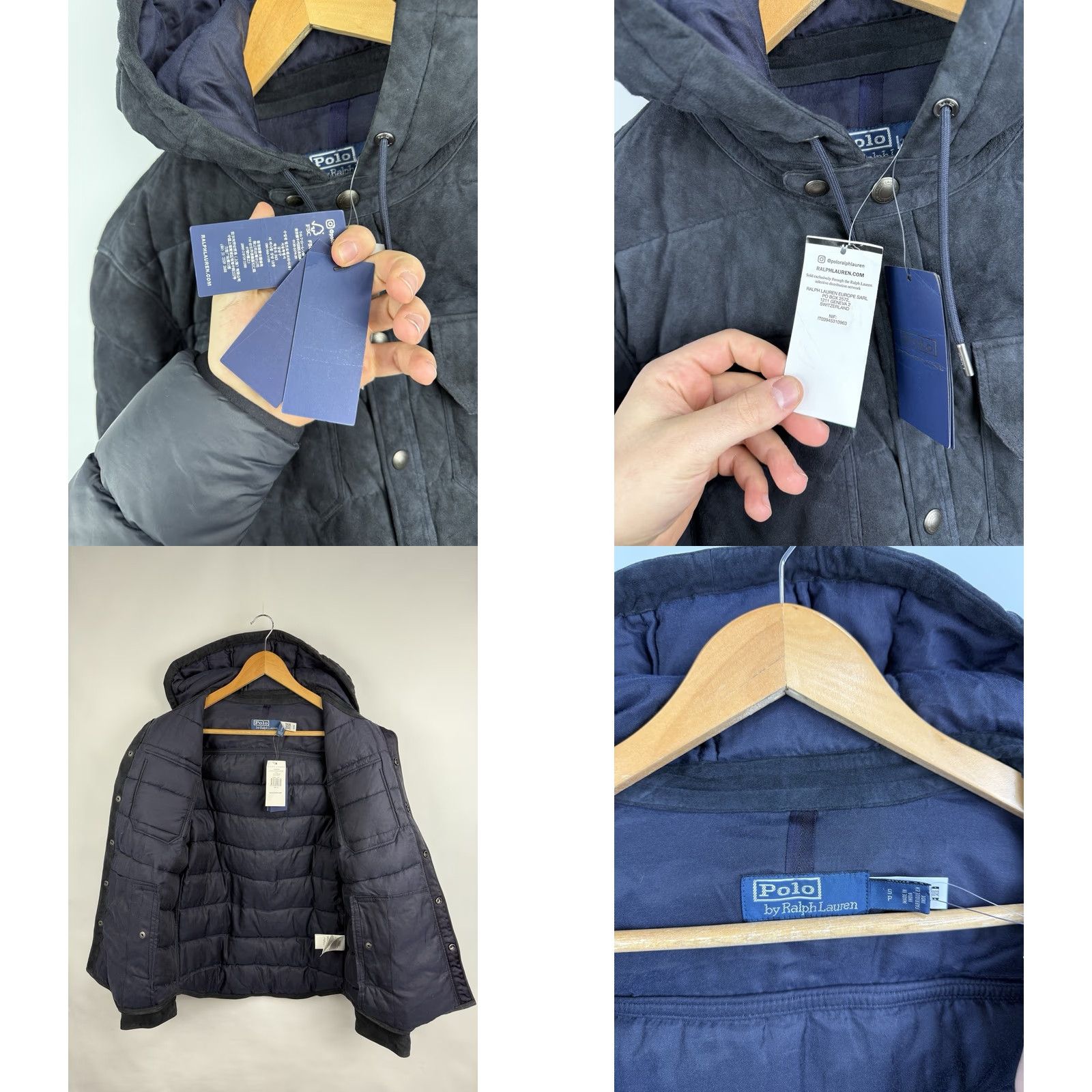 Ralph Lauren Ralph Lauren Polo Quilted Suede Hooded Jacket S Dark Blue Mens Quilted Hooded Jacket Size US S / EU 44-46 / 1 - 9 Thumbnail