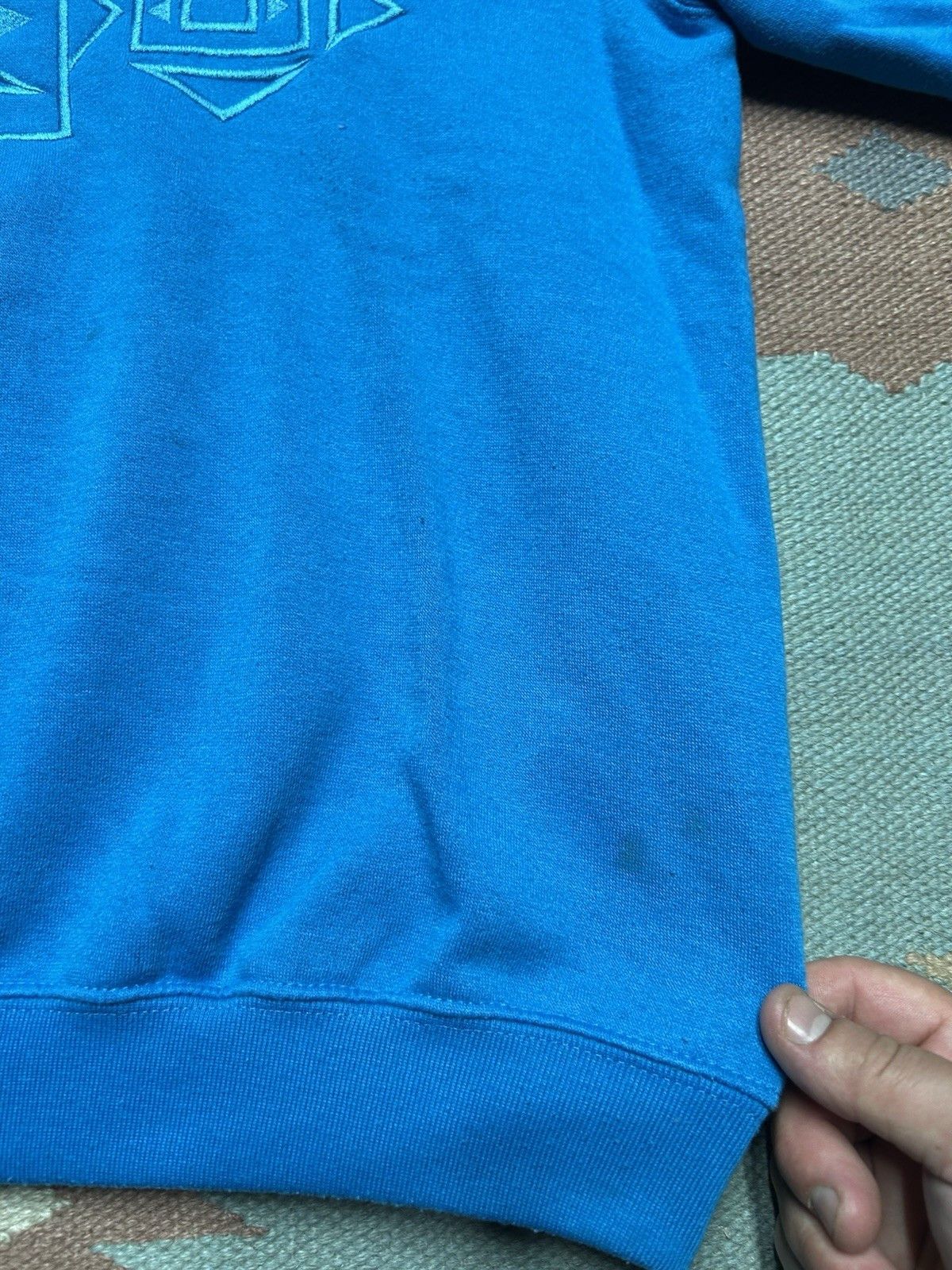 Vintage Vintage 80s sweatshirt embroidered geometric teal boxy M Size US M / EU 48-50 / 2 - 4 Thumbnail