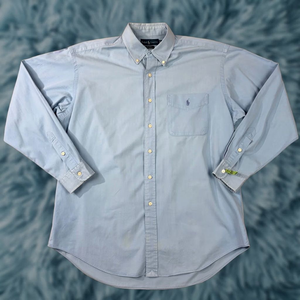 Polo Ralph Lauren Polo Ralph Lauren Shirt Mens L Blue Blake Light Cotton Button Down Long Sleeve Size US L / EU 52-54 / 3 - 1 Thumbnail