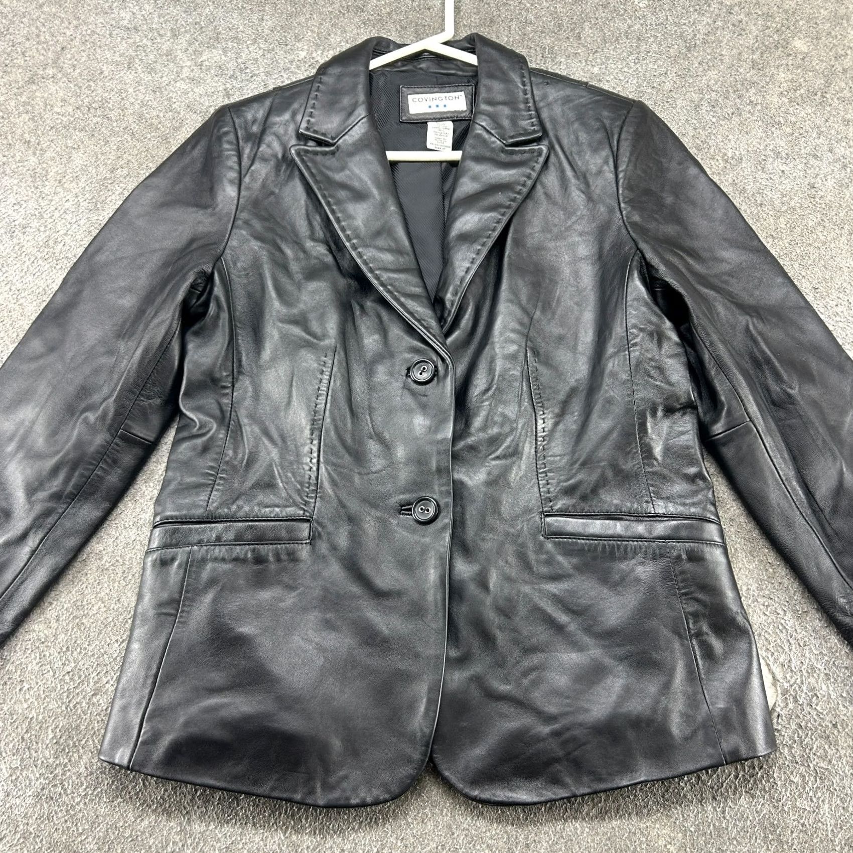 Vintage VINTAGE Convington Jacket Womens M Black Coat Lined Genuine Leather Blazer 90s Size M / US 6-8 / IT 42-44 - 3 Thumbnail