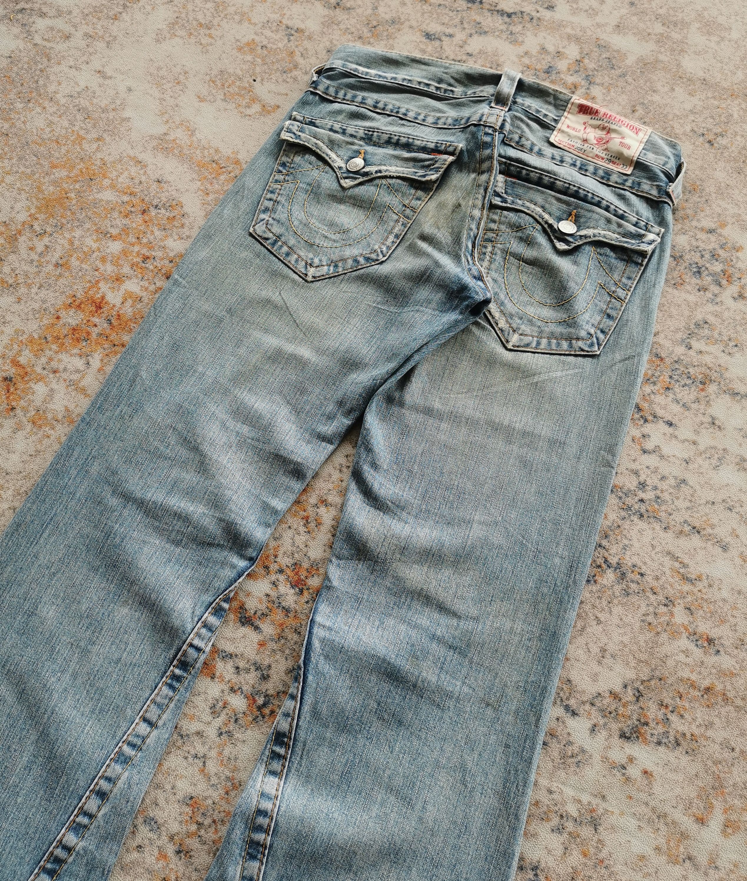 Vintage TRUE RELIGION Flared Distressed Jeans