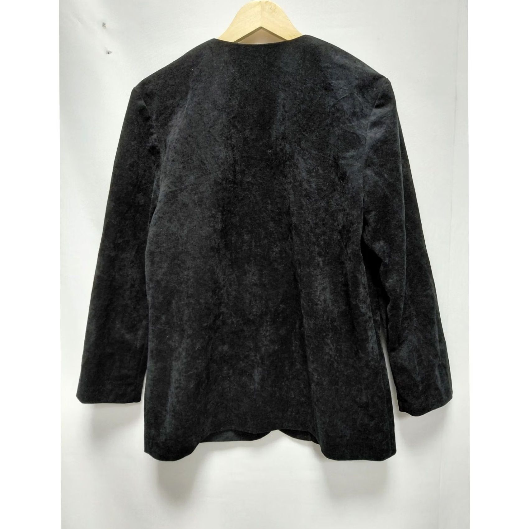 Velvet VINTAGE Fire Islander Petite Blazer Black Velvet 10P Women Size L / US 10 / IT 46 - 2 Thumbnail