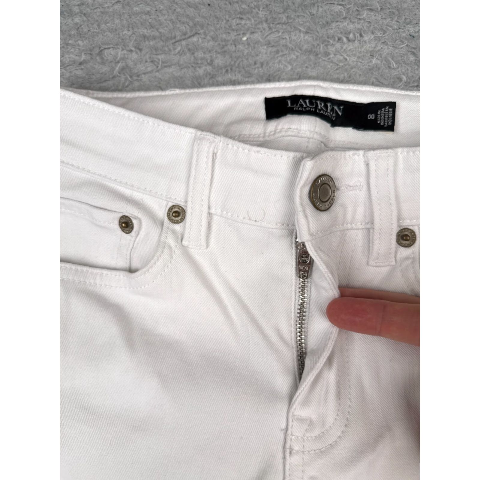 Ralph Lauren Lauren Ralph Lauren Shorts Women 00 White LRL Cutoff Denim Cotton Black Label Size 24" / US 00 / IT 34 - 6 Thumbnail