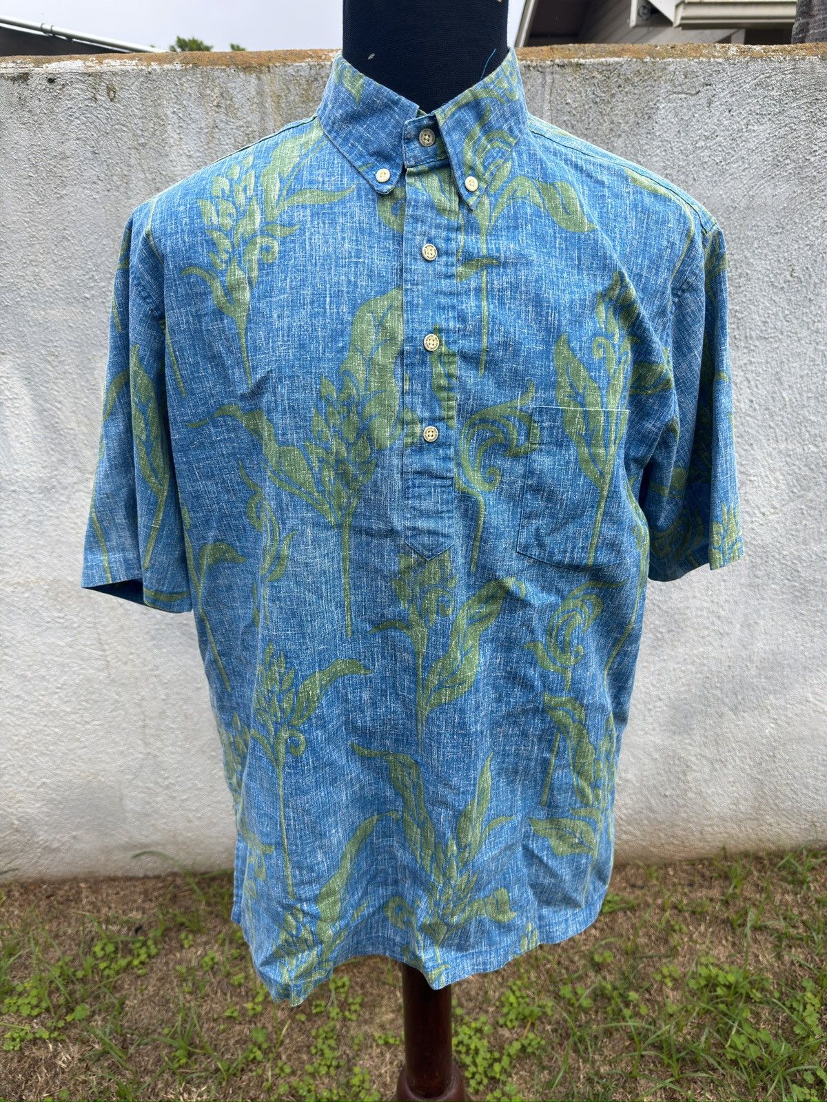 Reyn Spooner PreOwned Reyn Spooner Blue/Green Hawaiian Print Men's Large Size US L / EU 52-54 / 3 - 1 Thumbnail