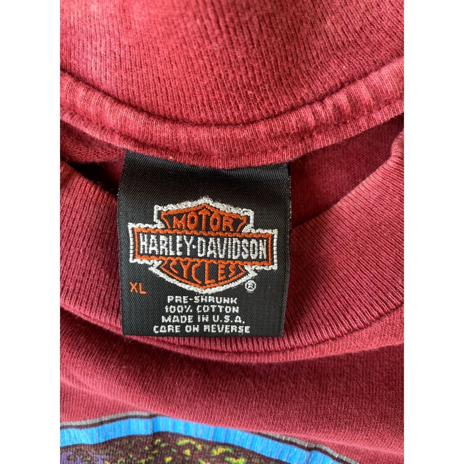 Harley Davidson VINTAGE Harley-Davidson T Shirt XL Maroon 90s Biker Bike Week Laconia Logo Short Sleeve Crew Neck Men Size US XL / EU 56 / 4 - 3 Thumbnail