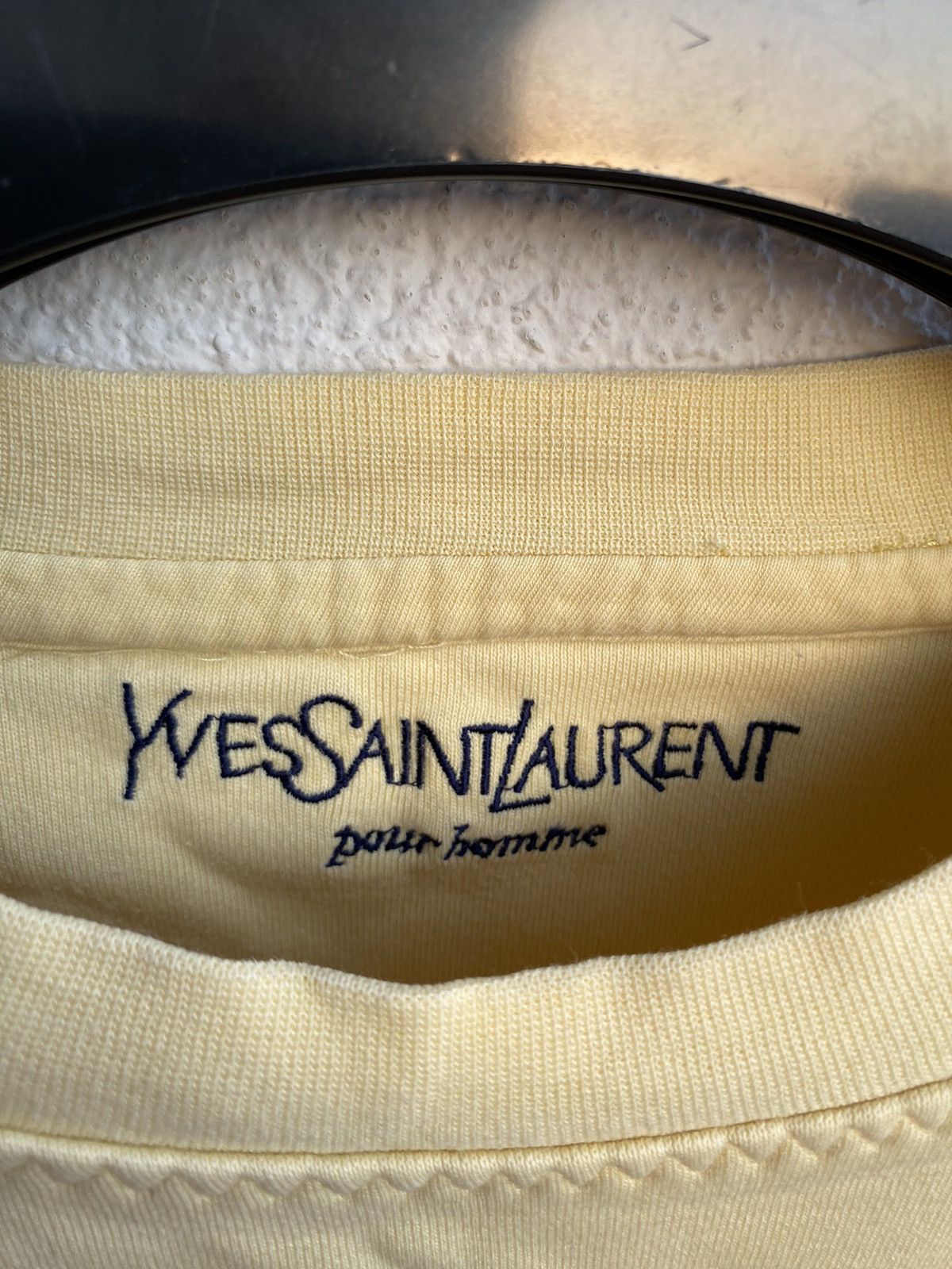 Yves Saint Laurent 90s YSL Sweatshirt Yellow Sweater Vintage Big Logo y2k Size US L / EU 52-54 / 3 - 4 Thumbnail
