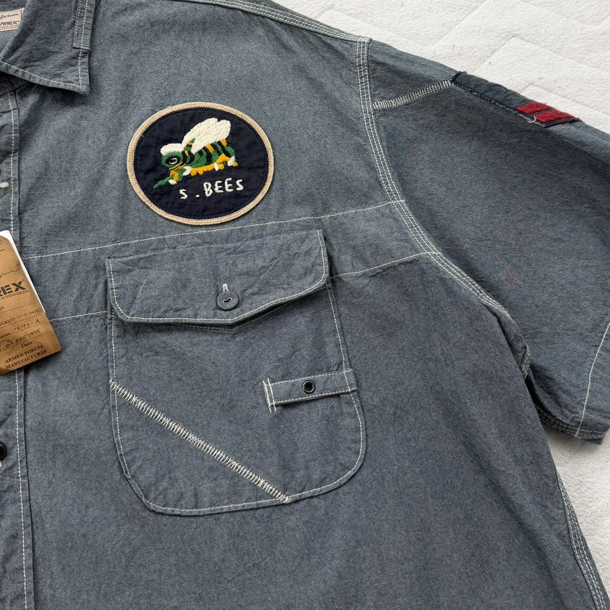Avirex Avirex U.S Navy Patch Shirt Military Workwear Denim Style Size US XXL / EU 58 / 5 - 6 Thumbnail