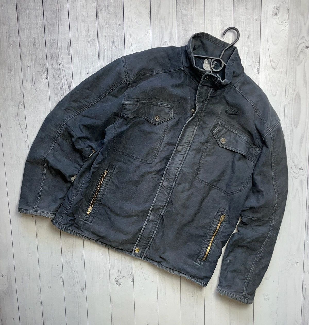 Vintage Vintage Nike denim jacket rare distressed rare size XL Size US XL / EU 56 / 4 - 1 Thumbnail