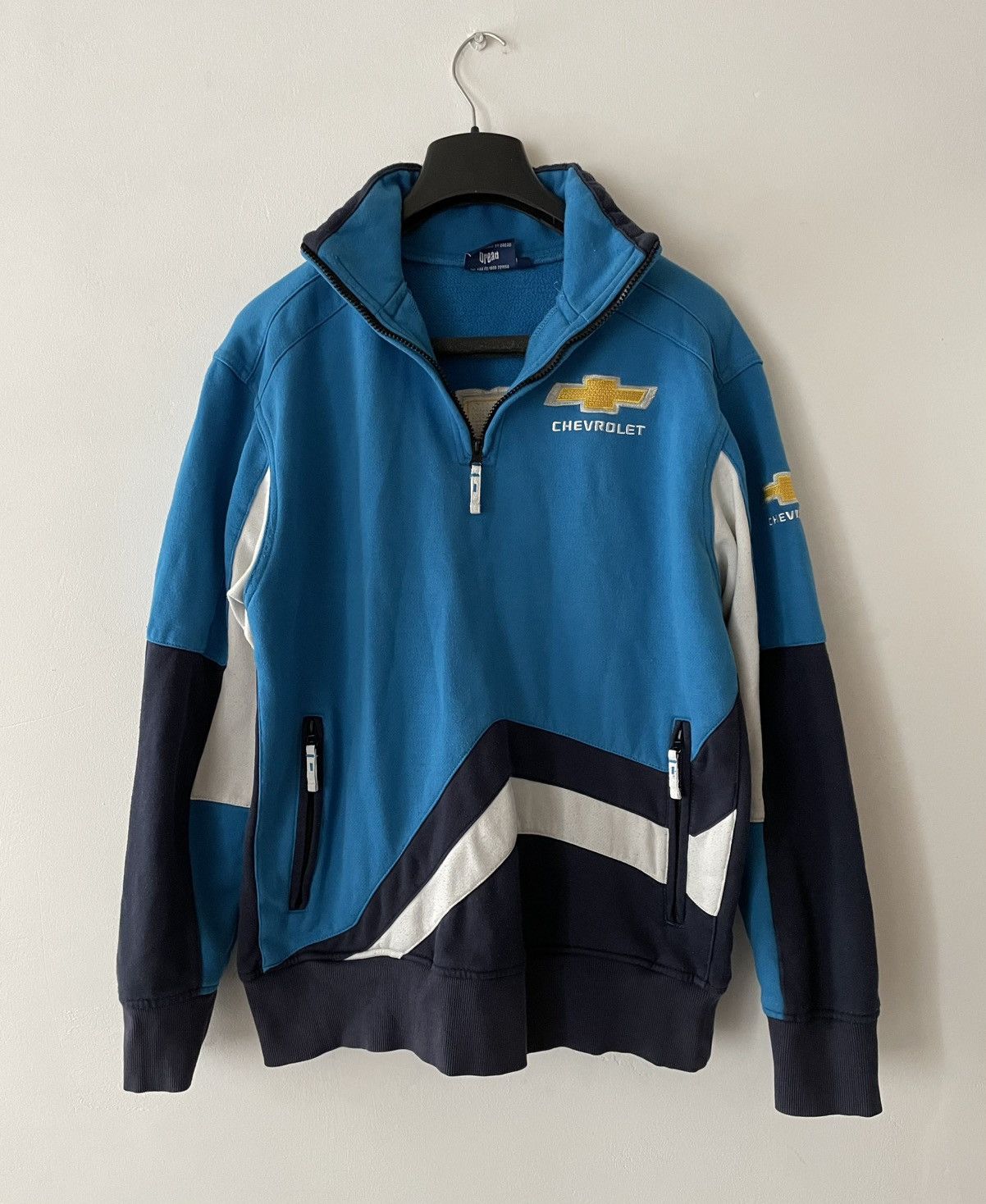 Vintage Vintage Chevrolet 1/4 Zip Racing Blue Sweatshirt Size US XL / EU 56 / 4 - 5 Thumbnail