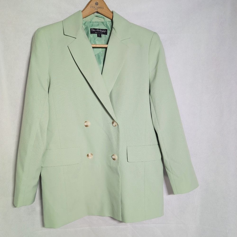 Other Miss Selfridge Sz 6 Light Mint Green Double-Breasted Blazer Size M / US 6-8 / IT 42-44 - 2 Thumbnail