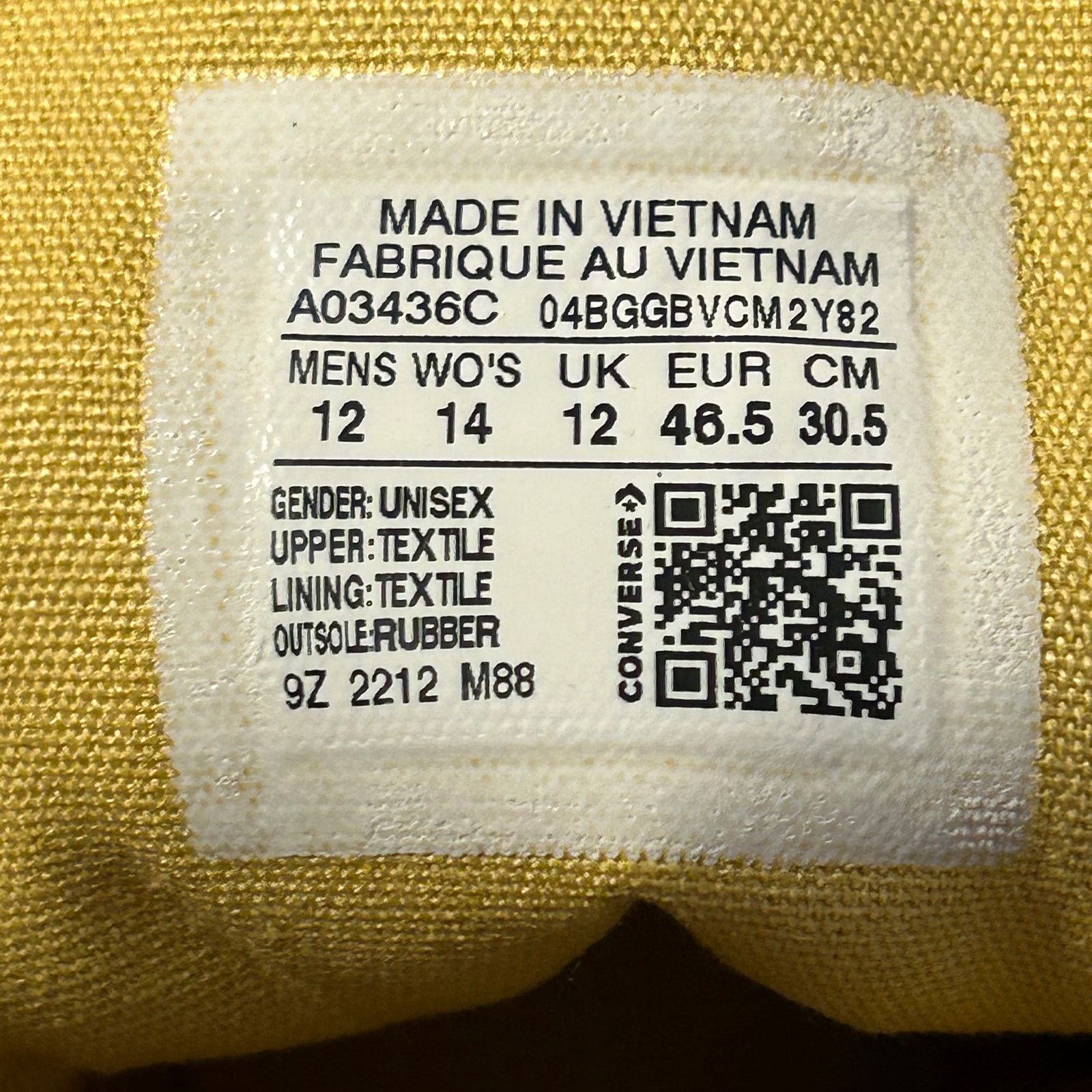 Converse Converse Chuck 70 Hi "Jungle Cloth Yellow" Men 12 A03436C Size US 12 / EU 45 - 11 Thumbnail