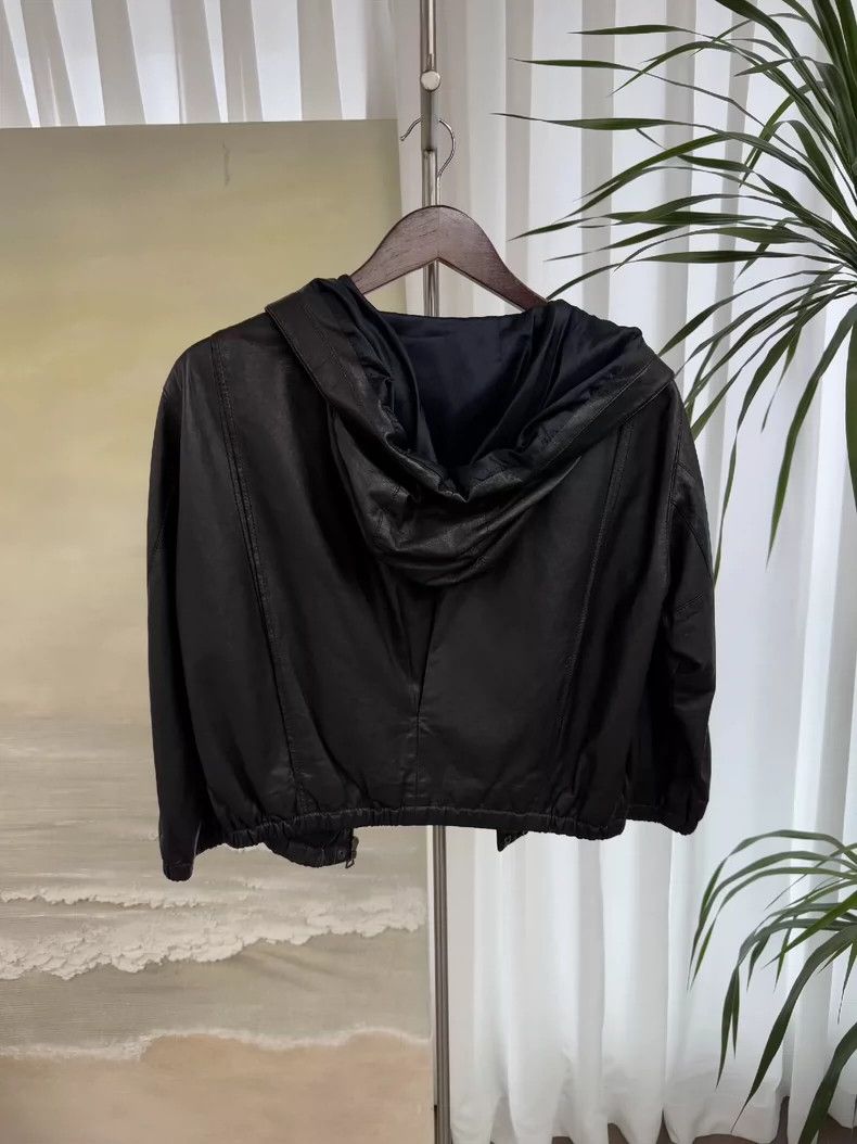 Prada Prada Black leather jacket Size US XXS / EU 40 - 2 Thumbnail