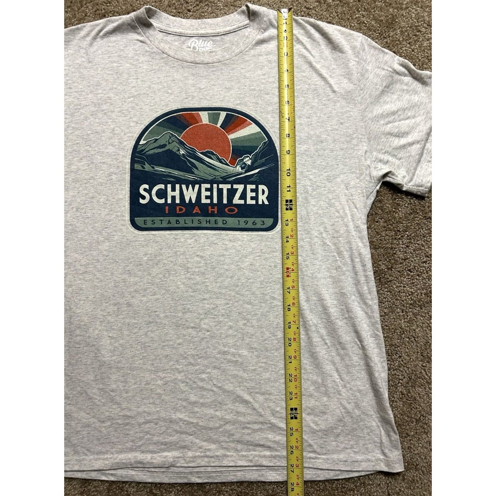 Vintage Schweitzer Mountain Resort Sandpoint Idaho Men’s T Shirt Gray L Medium Mens Short Sleeve T-Shirt Blue 84 Size US L / EU 52-54 / 3 - 6 Thumbnail
