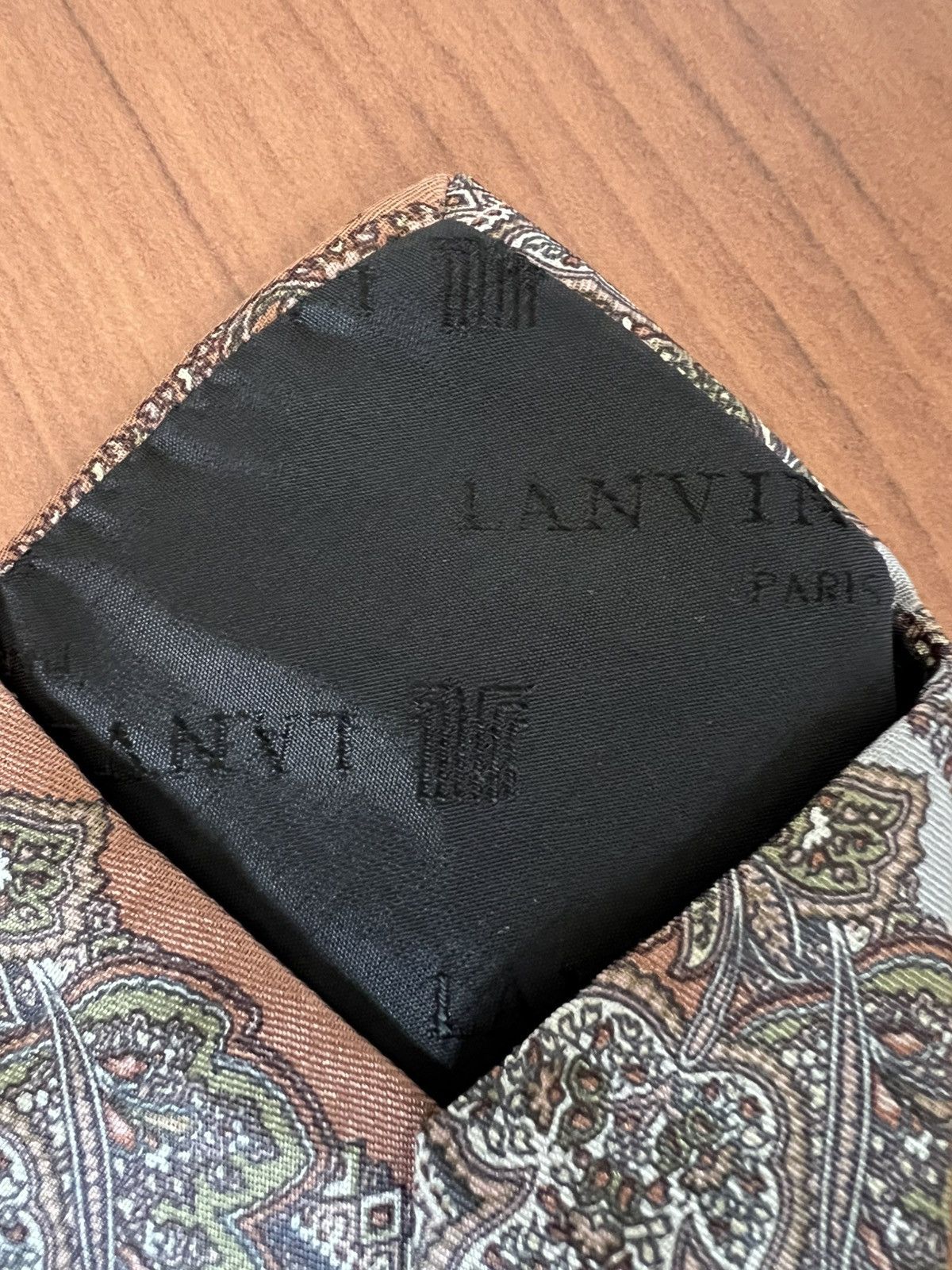 Lanvin Vtg Lanvin Paris Multi-Color Paisley Silk Tie 55”x3” Size ONE SIZE - 12 Thumbnail