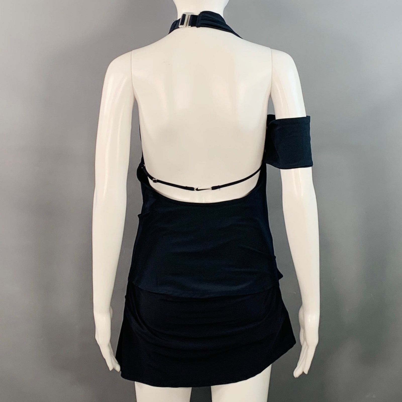 Jacquemus S Navy Polyester Blend Layered Halter Mini Dress Size S / US 4 / IT 40 - 4 Thumbnail