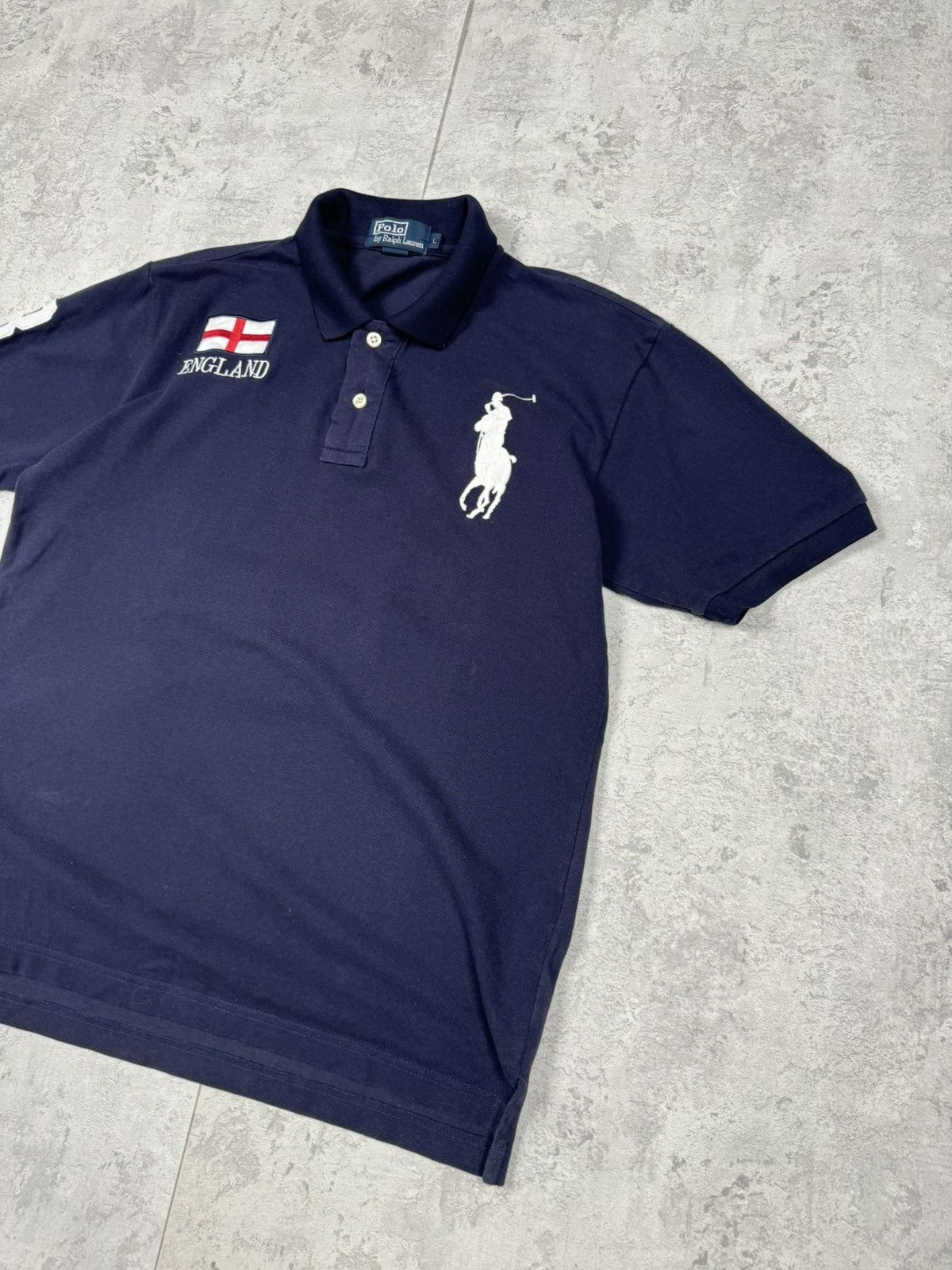 Polo Ralph Lauren Polo Ralph Lauren Custom Fit England Flag Number 3 Polo Size US L / EU 52-54 / 3 - 7 Thumbnail