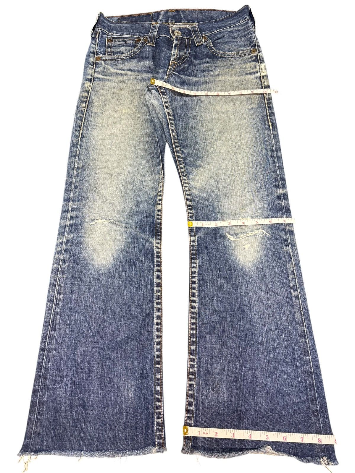 Levi's Vintage 90s Levis 507 Faded Wash Distress Flare Jeans Size 29" - 8 Thumbnail