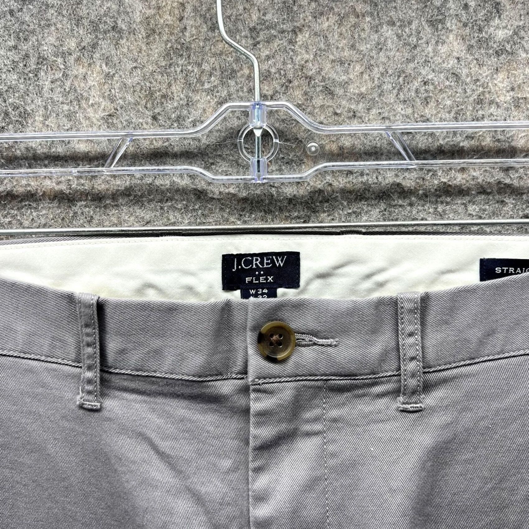 J.Crew J.CREW Pants Men 34x32 Gray Chino Flat Front Straight Fit Casual Business Formal Size US 34 / EU 50 - 5 Thumbnail