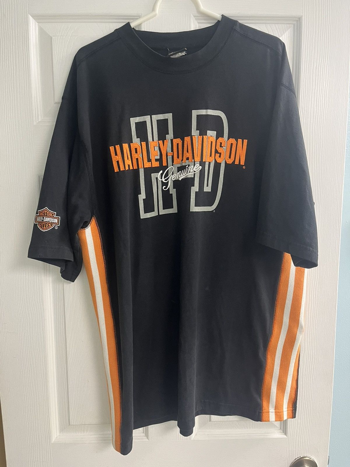 Harley Davidson Vintage Harley Davidson Embroidered w Side Stripe Tshirt Size US XXL / EU 58 / 5 - 1 Thumbnail