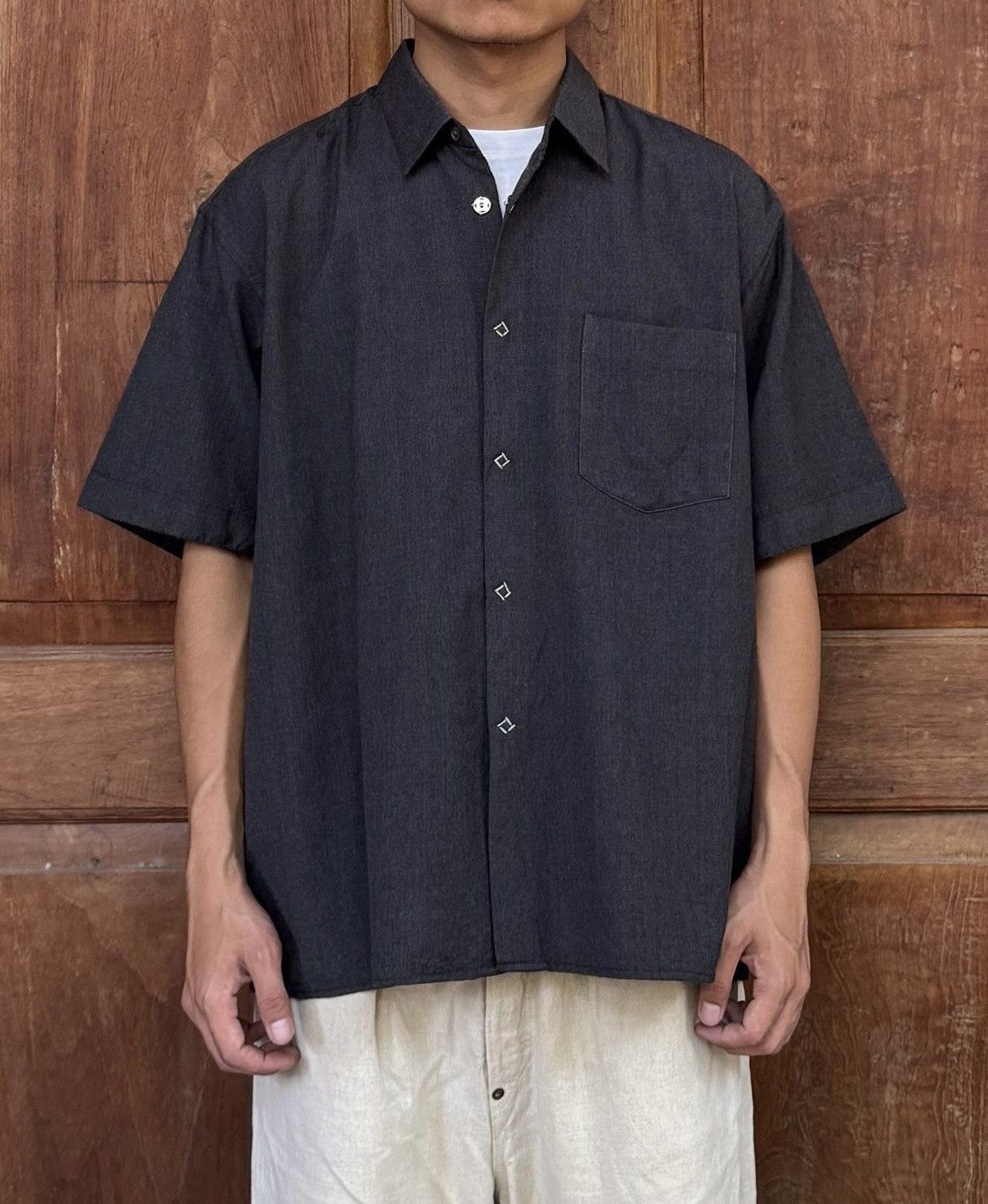 Comme des Garcons SHIRT FREE TAX Wool Boxy Camp Collar Shirts Size US M / EU 48-50 / 2 - 1 Thumbnail