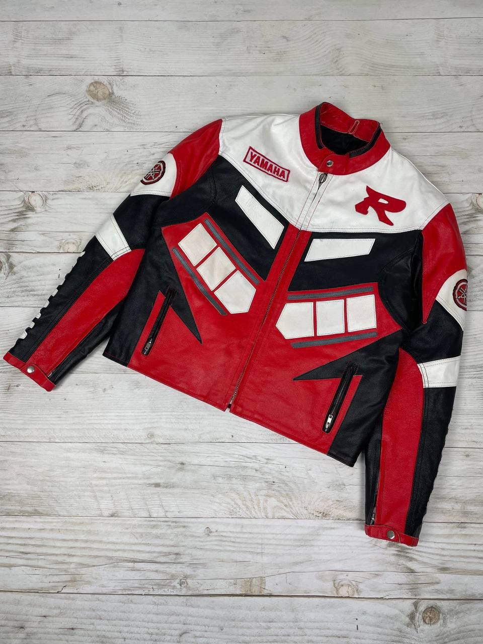 Vintage Yamaha R Leather Jacket Moto Biker